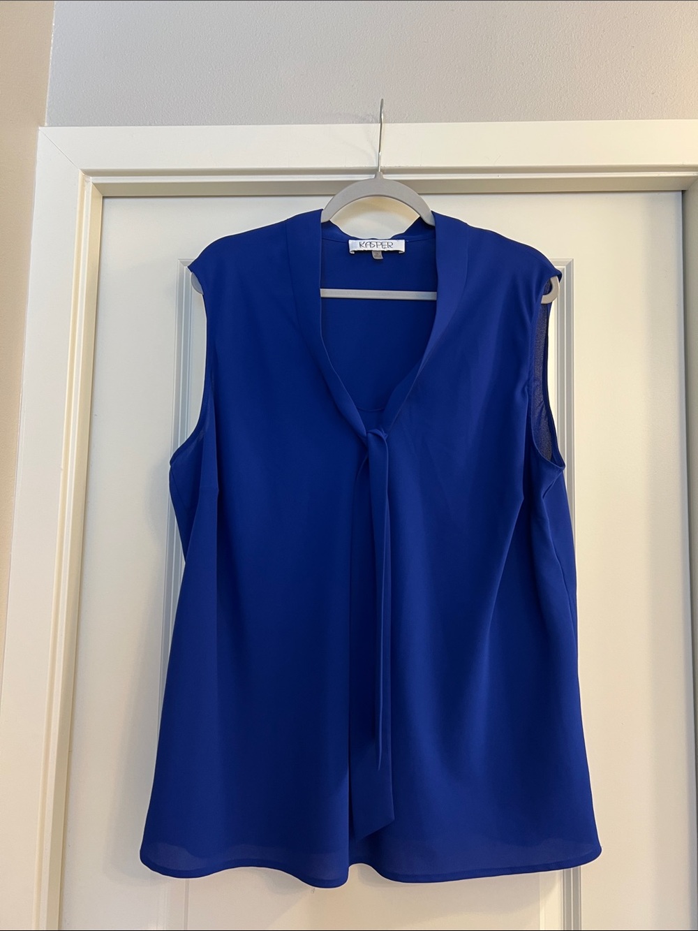 Kasper Sleeveless Tie-Neck Camisole - Cobalt Blue